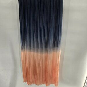 Cynthia Rowley Blue Orange Chiffon Accordion Ombre Lined Skirt Size Small